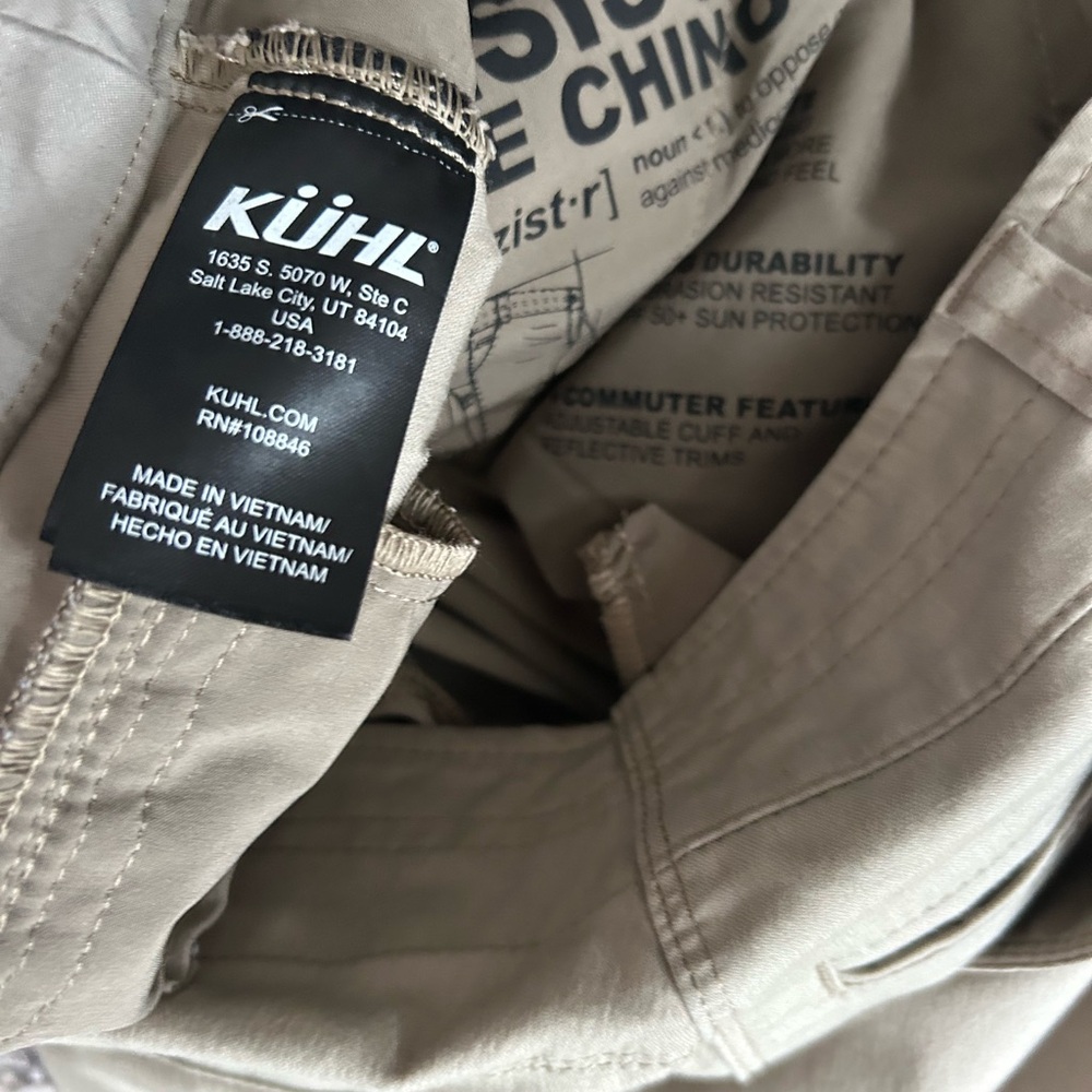 Kuhl Men’s Resistor Lite Chino Khaki Pants size 35x32 - Picture 5 of 10